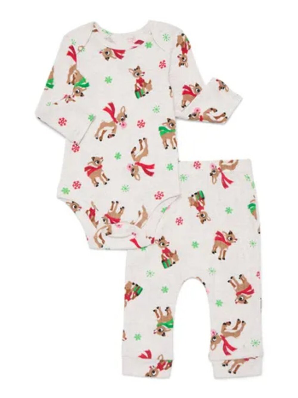 NEW Rudolph Baby Boys Christmas Graphic Bodysuit and Jogger Pants Set Newborn